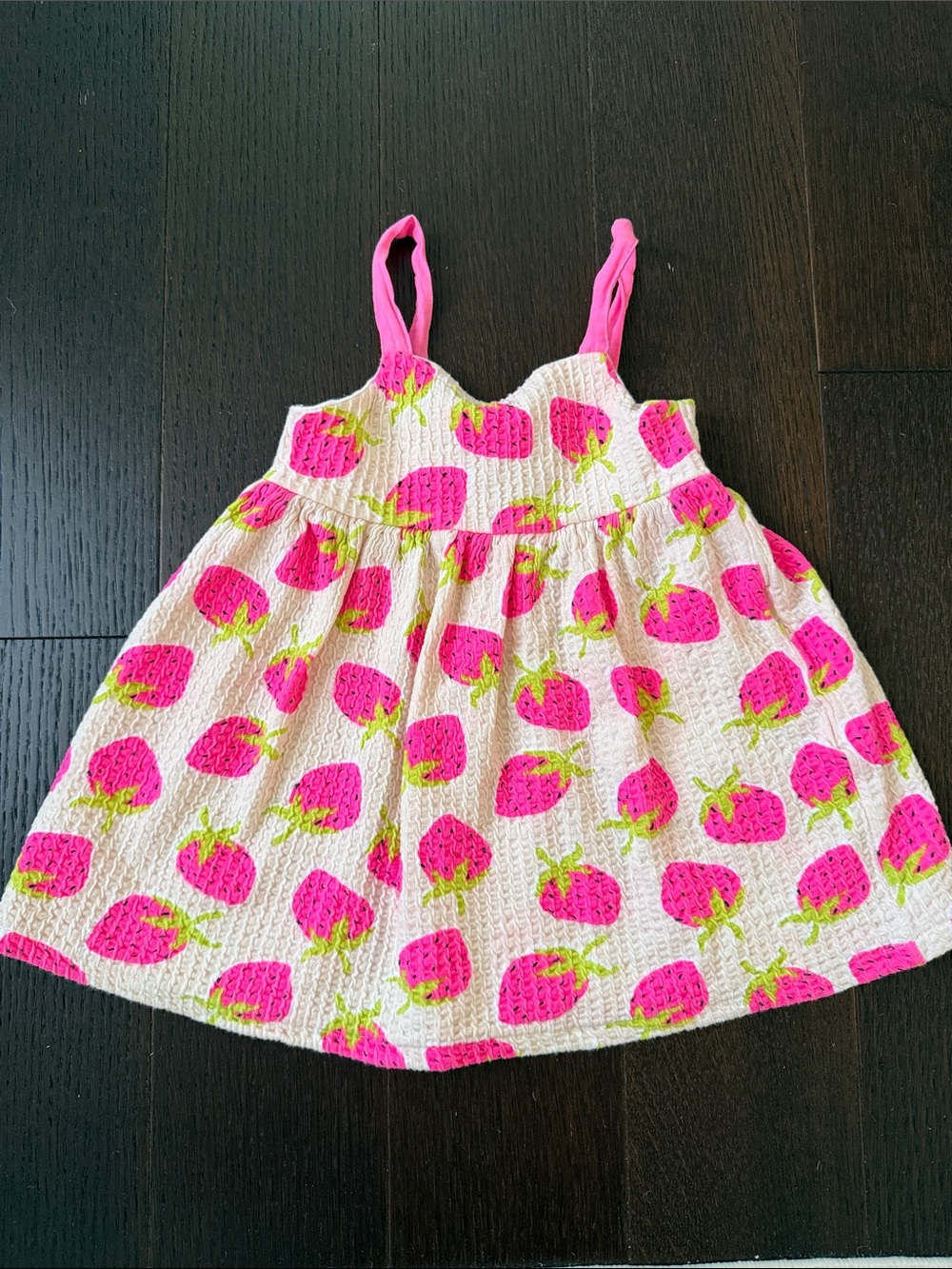 Zara Pink Strawberry Print Dress - 3/4T